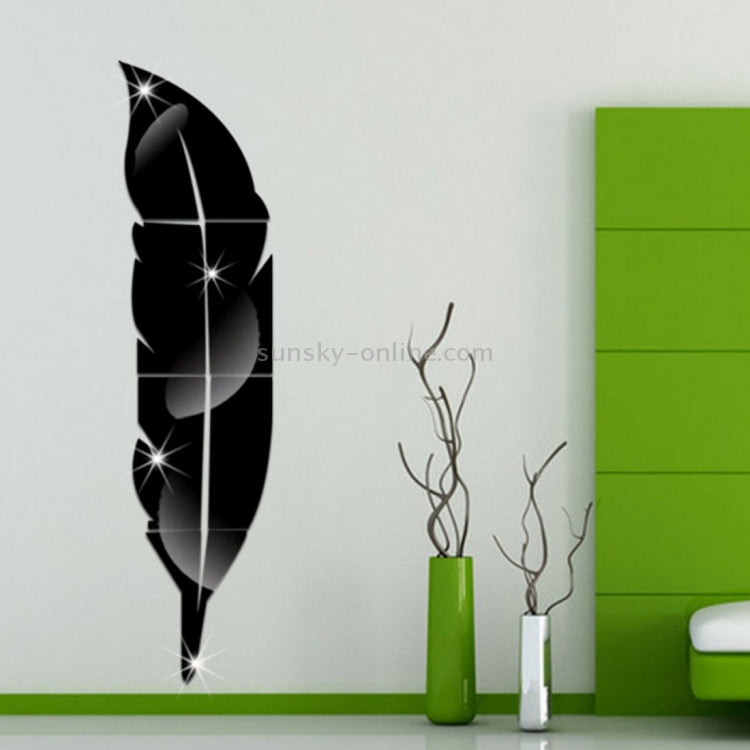 Acrylic Feather Mirror Wall Sticker