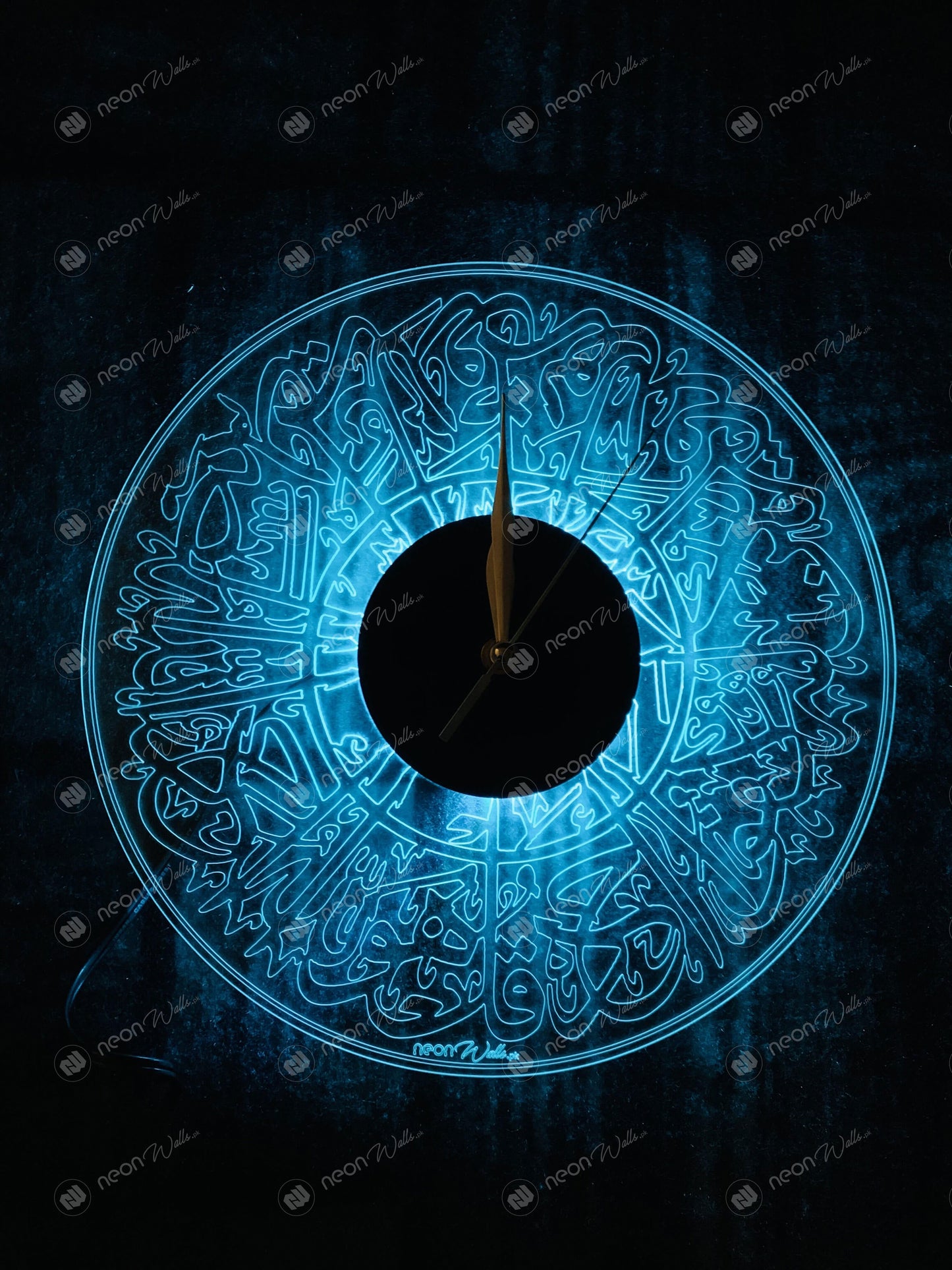 Surah Al Ikhlas Modern Acrylic Neon Clock (12 inches) -Neon Light