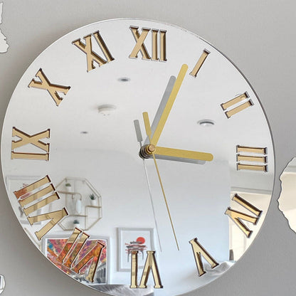 Wall clock Mirror gold, wall clock