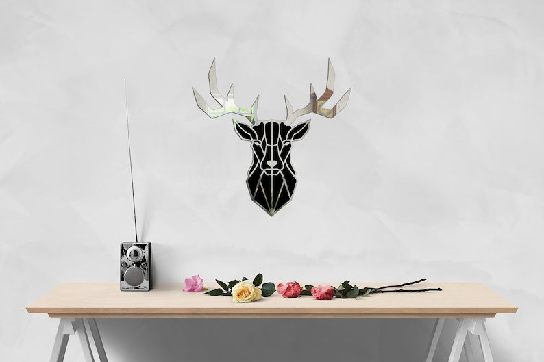 Deer Head Acrylic Mirror Wall Art