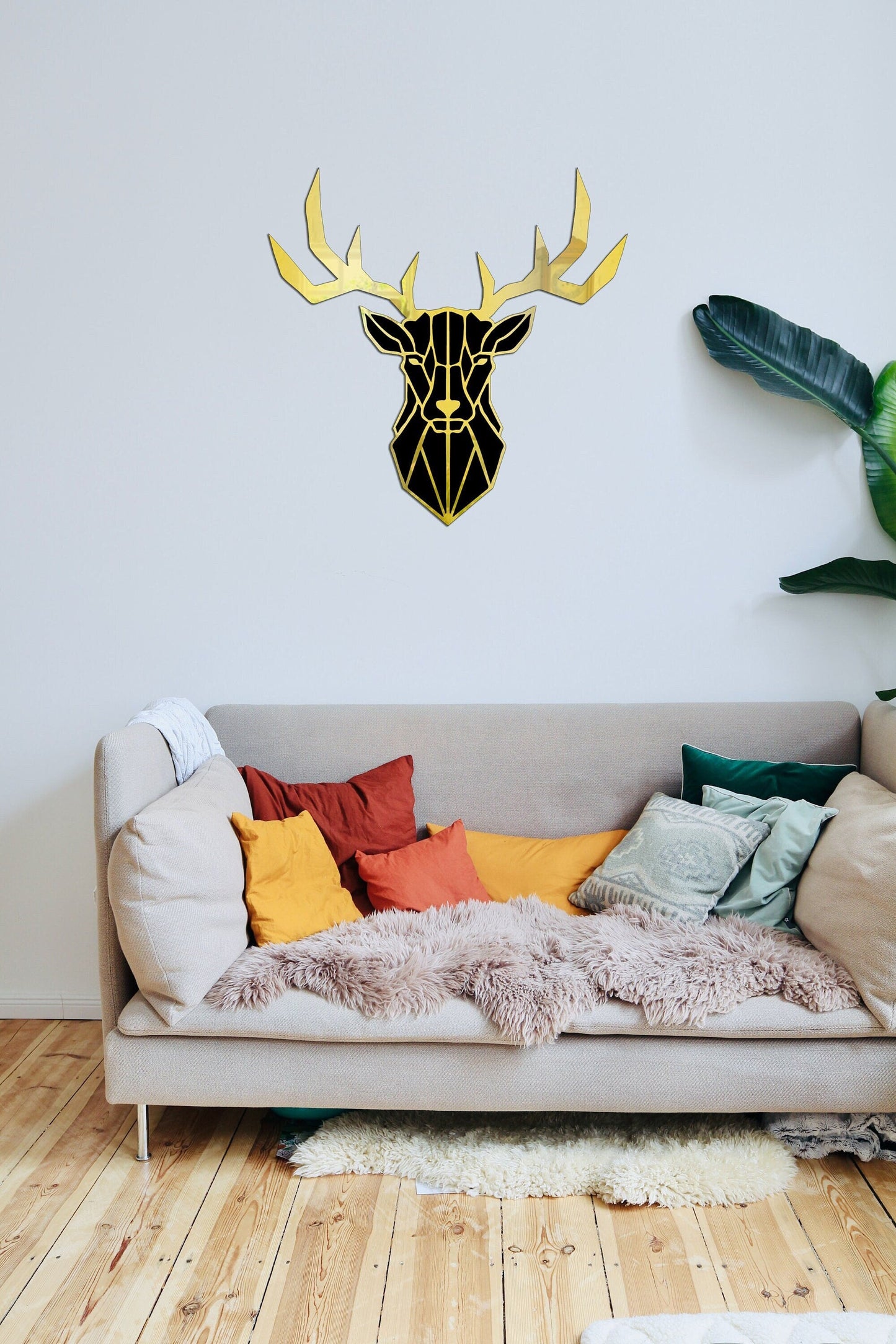 Deer Head Acrylic Mirror Wall Art